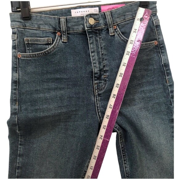 TOPSHOP Jamie Skinny Jeans Women’s Size 28 6 Distressed Knee Ankle Jeggings Blue - Picture 11 of 14